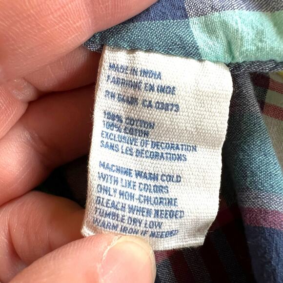 American Eagle Womens Plaid Button Down Shirt Long Sleeves Collared Large - Picture 7 of 7